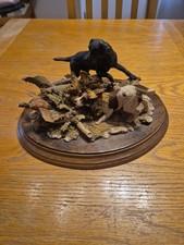 Rare Country Artists Black Labrador And Spaniel Chasing A Pheasant Keith Sherwin