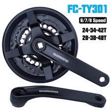 Shimano FC-TY301 170mm MTB Tourney Crankset 24-34-42T 28-38-48T 6/7/8 Speed