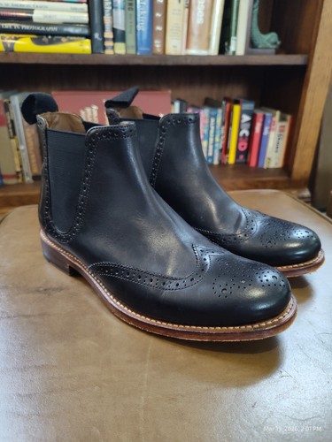 Grenson black brogue chelsea - brogue,