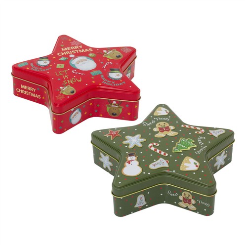 Star shaped christmas tin - star-shaped,