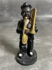 Jazz Musician, Playing The Trombone 5.5 Inches High. Pre Owned 