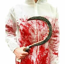 Realistic Foam Bloody Sickle Knife Scythe Weapon Halloween Fancy Dress Costume