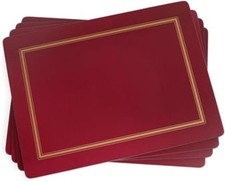 Portmeirion Home & Gifts Pimpernel Classic Burgundy Placemats - Set of 4 (Large