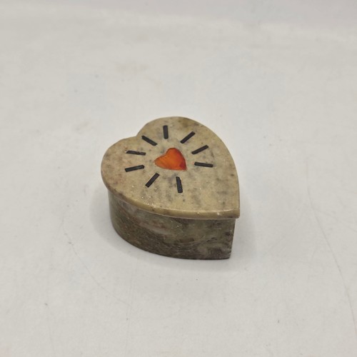 Vintage soapstone heart - soapstone,