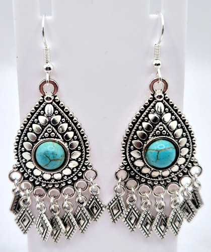 Turquoise teardrop silver - turquoise,