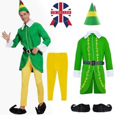 5Pcs/Set Buddy the Elf Costume Men Christmas Costume Cosplay Full Set Costume~