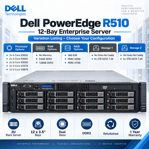Dell poweredge r510 - dell, 12-bay