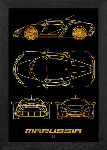 Marussia car framed wall - marussia,