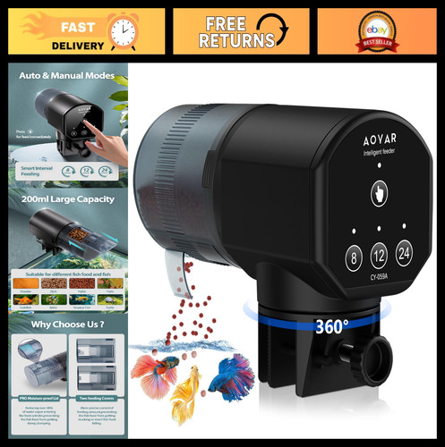 Automatic fish feeder 200ml - fish,