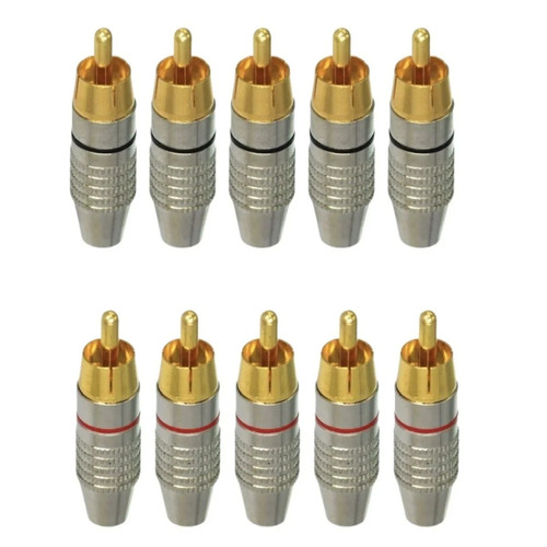 10pcs rca male plug - pair, )