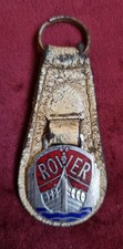 Vintage R Sculthorpe & Co Leather Rover Key Fob Enamel Badge Viking Ship Rare