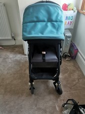 Bugaboo Cameleon Pushchair And Carrycot And Raincover Grey And Teal Colour