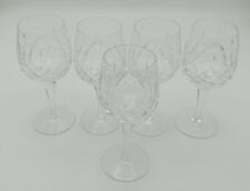 5x Vintage Lead Cut crystal hexagon stem small wine/aperitif glasses UK Exp ⭐⭐⭐