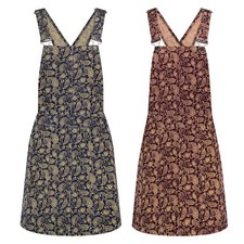 NEW MADCAP RETRO MOD 60s 70s PAISLEY CORD PINAFORE DUNGAREE DRESS Jenny MC1060