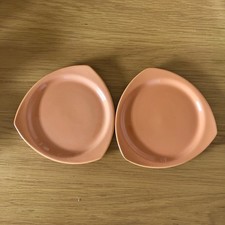 2 x Steelite Orange Tri-plates