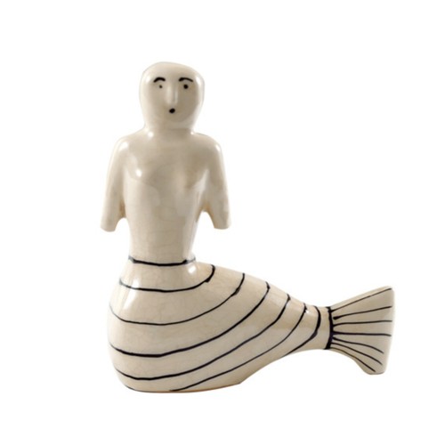Striped mermaid statue - striped,