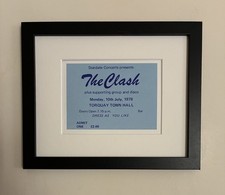 THE CLASH  - 1978 Torquay Town Hall framed concert ticket giclee print