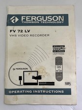 Ferguson Thomson Technology FV 72 LV VHS Recorder Operating Instructions