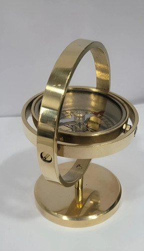 Nautical brass gimble compass - gimble,