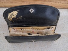 Vintage Leather Common Sense Fly Fishing Wallet  With Flies USA