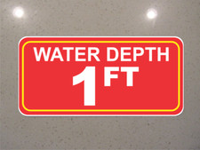 Water Depth 1 Foot Metal Sign