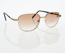 Unisex Gold Bifocal Tinted UV400 Reading Glasses Sunglasses +1.0 ~ +4.0 Reader