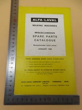 Alfa-Laval Milking Machines Miscellaneous Spare Parts Catalogue January 1968 PB