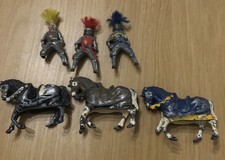 3 X Timpo Lead Knights Of The Round Table Horse Mounted Figures