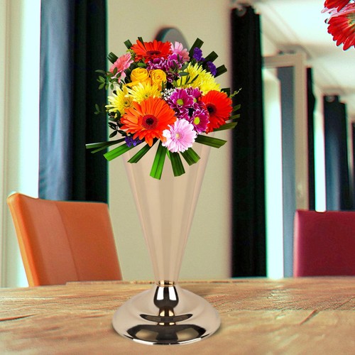 Chrome luxury flower vase - chrome,