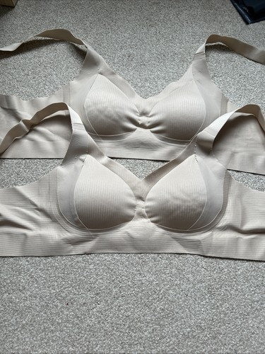 Two belvia beige bras - beige, extra