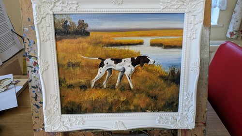 Oil painting hunting - oil, scene
