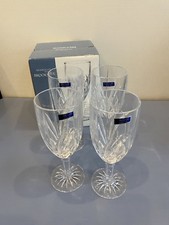 SET(4) MARQUIS By WATERFORD BROOKSIDE Iced Tea Glasses W/BOX 8.5"SIGNED GERMANY