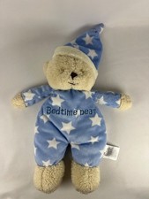 Mothercare My Bedtime Bear Teddy Blue White Star Print Plush Soft Toy