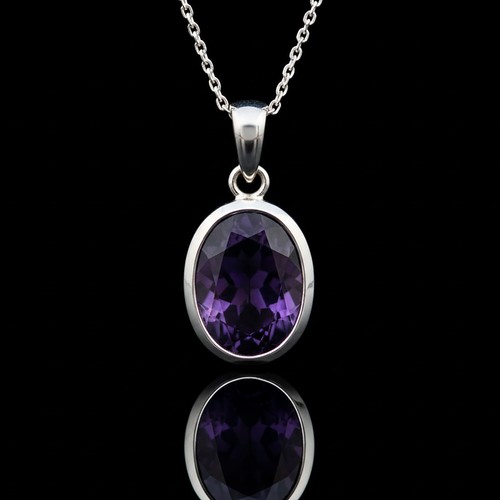 Sterling silver 925 amethyst - silver,