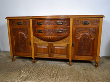 Large Walnut Sideboard, Bow Fronted, Heavily Carved, CAN DELIVER