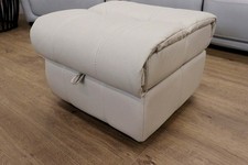 HTL Maine  Soft ‘Bisque’ Full Leather Selection – Medium Storage Footstool
