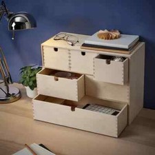 6 Mini Chest of Drawers Pine Wooden shelf Shelving units Display Jewellery box
