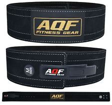 AQF Weight Lifting Leather Power Belt Lever Back Support Straps Gym Training Dip