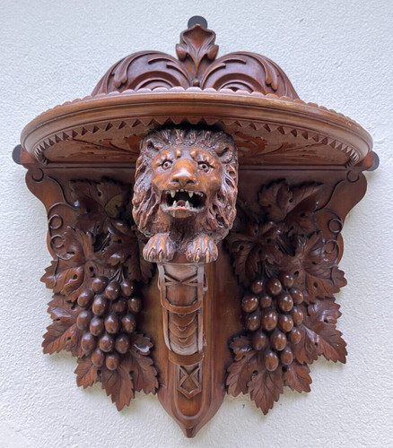 Large carved walnut gothic - large,