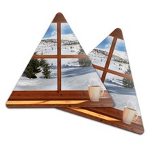 2x Triangle Coaster - Alpine Window Ski Resort Skiing #14195