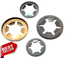 Starlock Washers For Shaft Retaining Push On Clips Spring Steel Star-Lock All