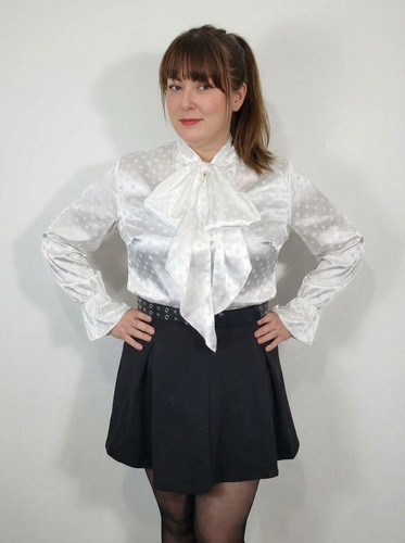 White jacquard satin polka dot - jacquard,