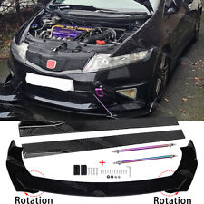 For Honda Civic Type R FN2 Front Bumper Splitter Lip + Strut Rods Side Skirts