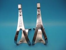 AFA CHRISTOPHE SPECIAL CHROME TOE CLIPS - LARGE - EARLY 1970`S TO 1980`S VERSION