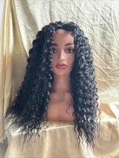 Lace Front synthetic Black Curly Deep Wave Wig