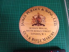 James PURDEY tin Sign. New