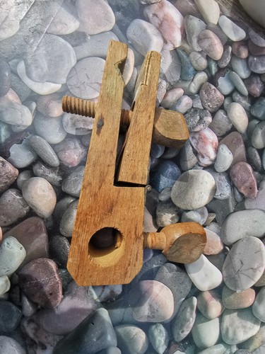 Vintage wooden oak clamp - oak,