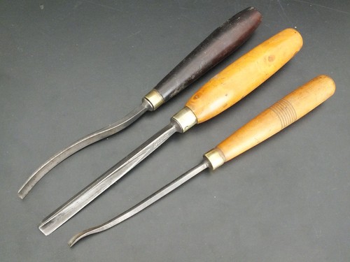 Three vintage carving chisels - vintage,