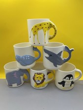 90’s Retro 6 Plastic Animal Themed Children’s Cups Mugs