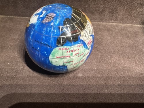 Inlaid gemstone vintage globe - gemstone,